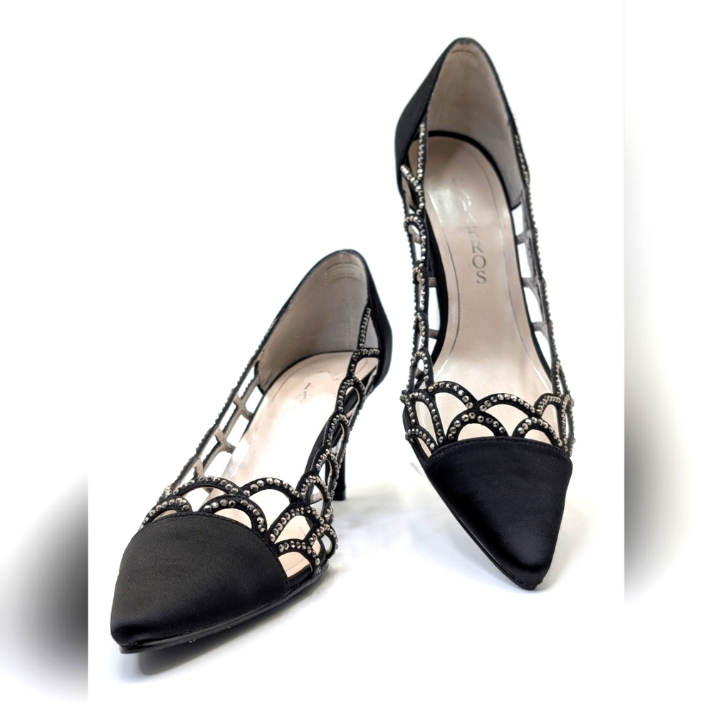 𝅺Caparros Black Luxurious Satin Rhinestones Shimmer Evening  Size 8.5 B/ 1W-15B - Picture 8 of 17